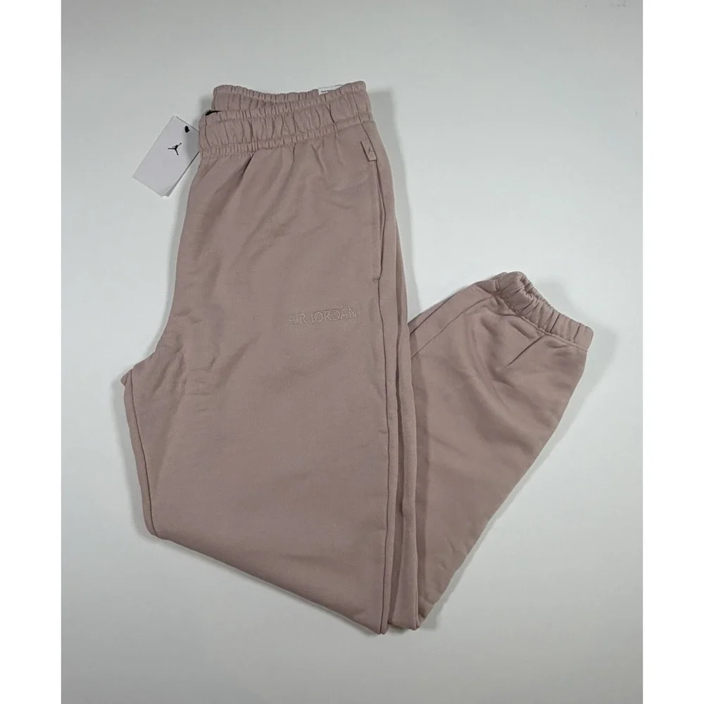 Nike Air Jordan Men's M Wordmark Fleece Sweatpants Faded Pink FZ3954-601 NEW